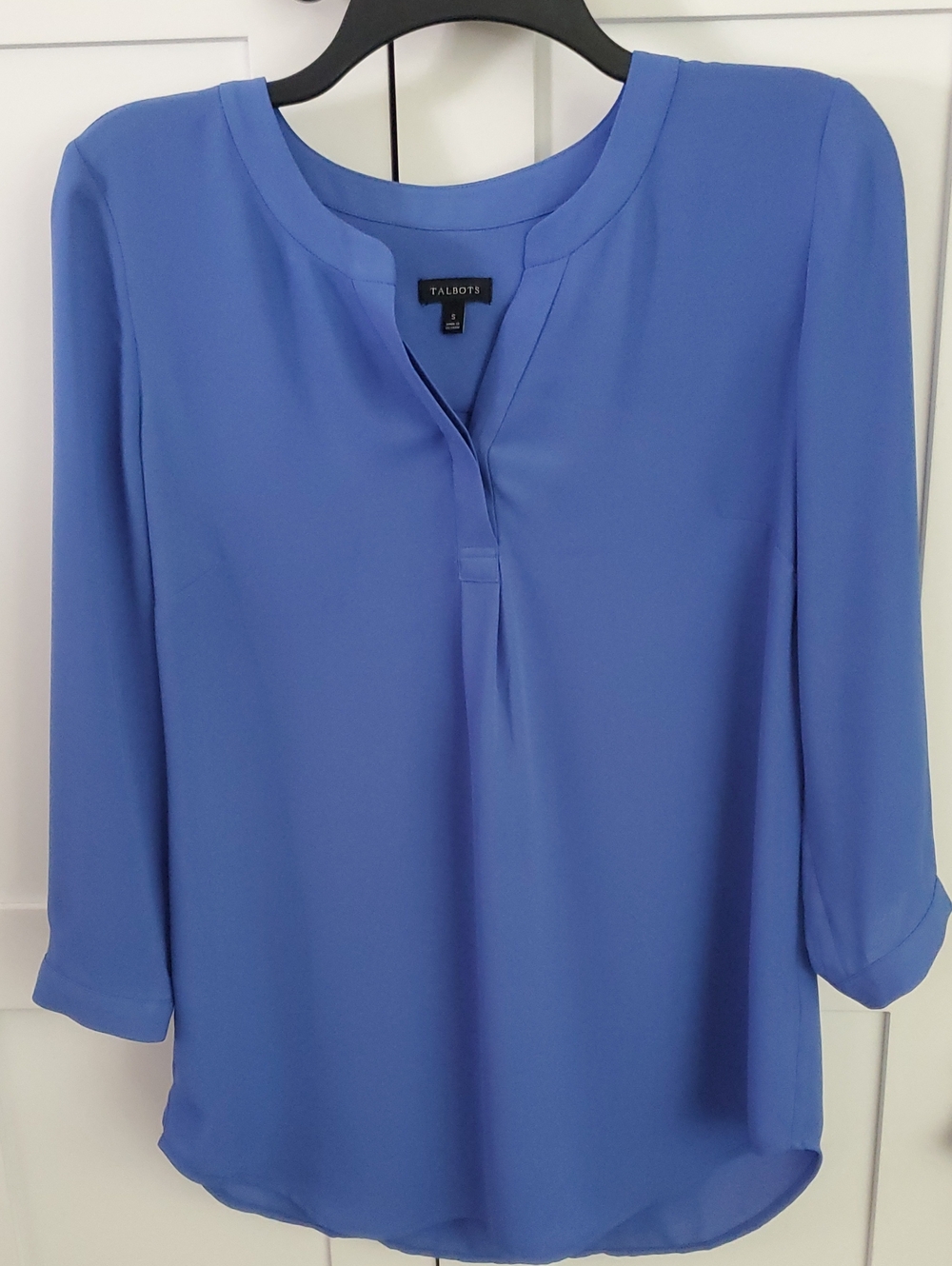 Talbots Periwinkle Split-Neck Blouse
